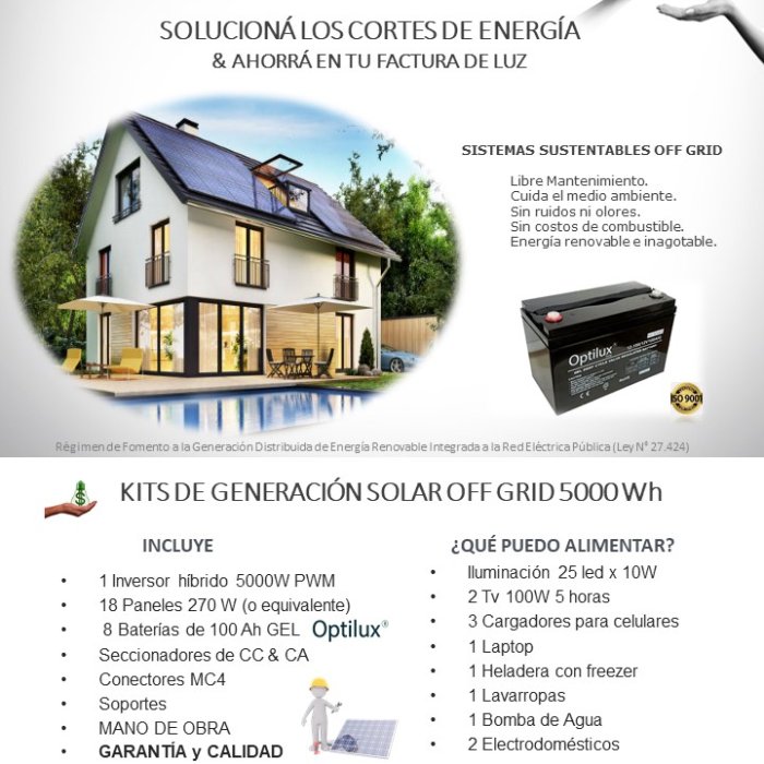 Kit Solar Domiciliario 5K
